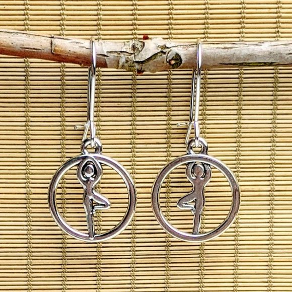 PLANET BOHO SHOP Jewelry - BOHEMIAN SILVER YOGA POSE EARRINGS  + FREE GIFT